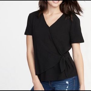 Old navy black side twist tee size small tall